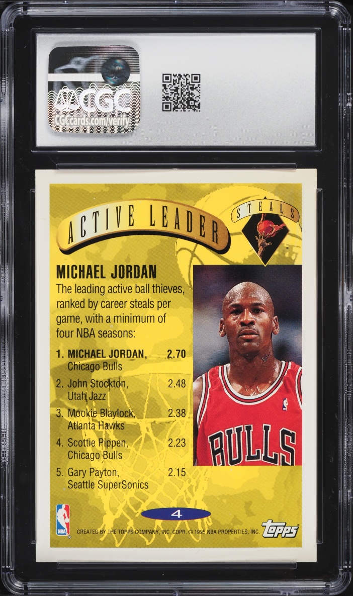 1995 Topps Basketball Michael Jordan #4 CGC 7.5 NRMT+