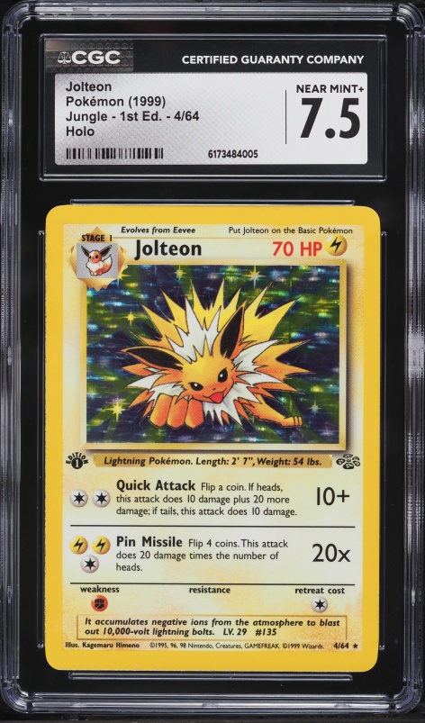 1997 Pokemon Japanese Jungle Holo Jolteon #135 CGC 8.5 NM-MT+ on