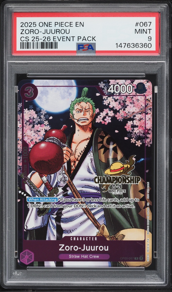 2025 One Piece Championship Event Pack Zoro-Juurou #OP05-067 PSA 9 MINT