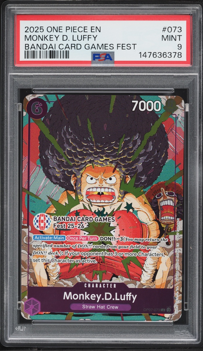 2025 One Piece Promo Bandai Games Fest Monkey D. Luffy #OP07-073 PSA 9 MINT