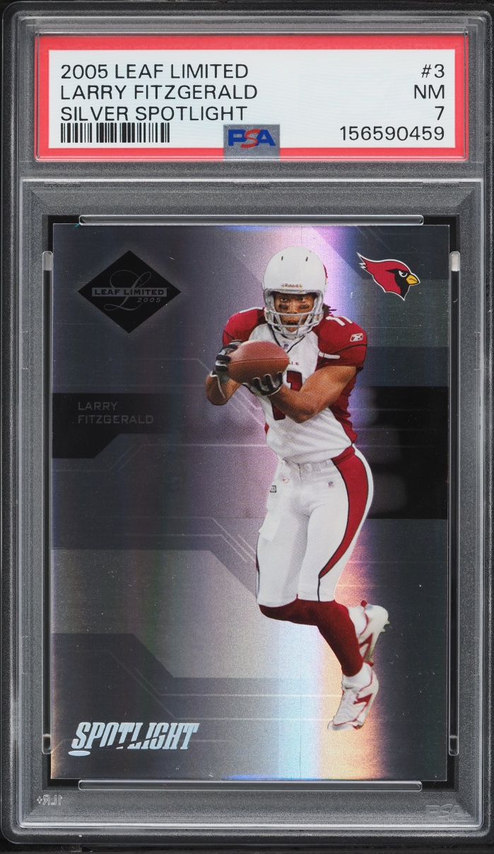 2005 Leaf Limited Silver Spotlight Larry Fitzgerald /50 #3 PSA 7 NRMT
