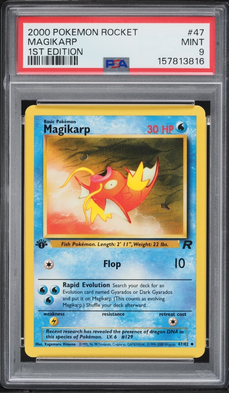 2000 Pokemon Team Rocket 1st Edition Magikarp #47 PSA 9 MINT