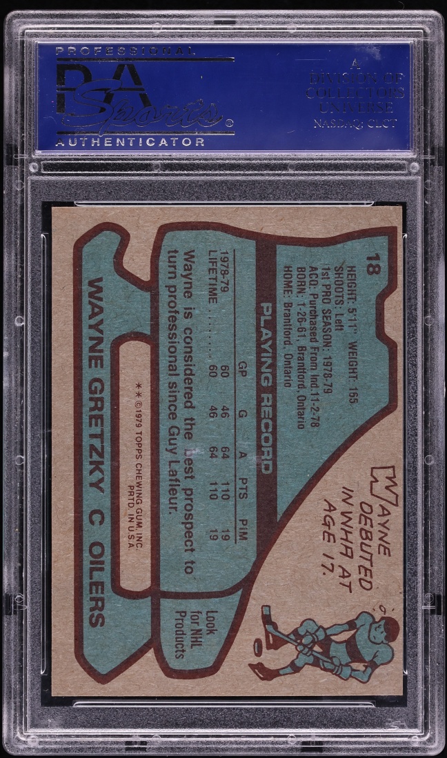 1979 Topps Hockey Wayne Gretzky ROOKIE #18 PSA 8 NM-MT