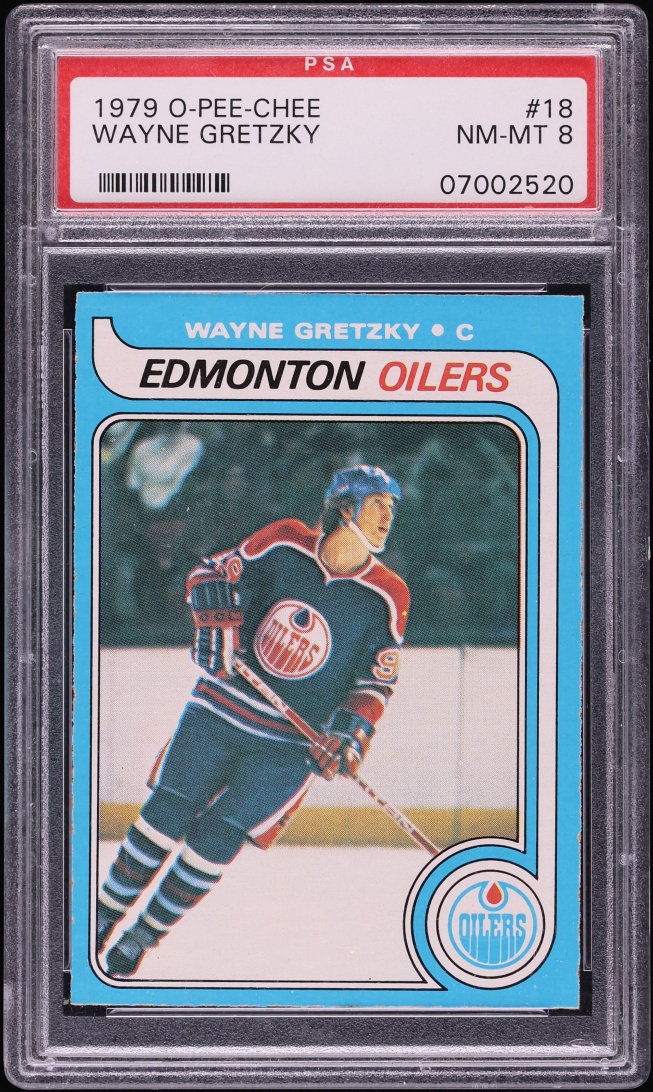 1979 O-Pee-Chee Hockey Wayne Gretzky ROOKIE #18 PSA 8 NM-MT