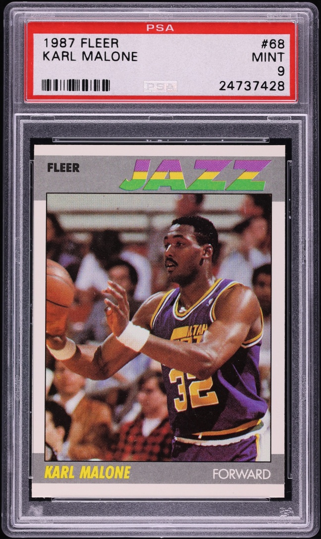 1987 Fleer Basketball Karl Malone #68 PSA 9 MINT