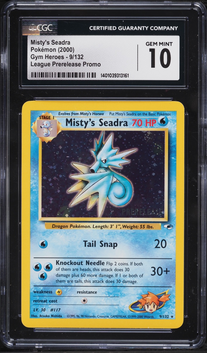2000 Pokemon Gym Heroes League Prerelease Promo Holo Misty's Seadra #9 CGC 10 GEM MINT