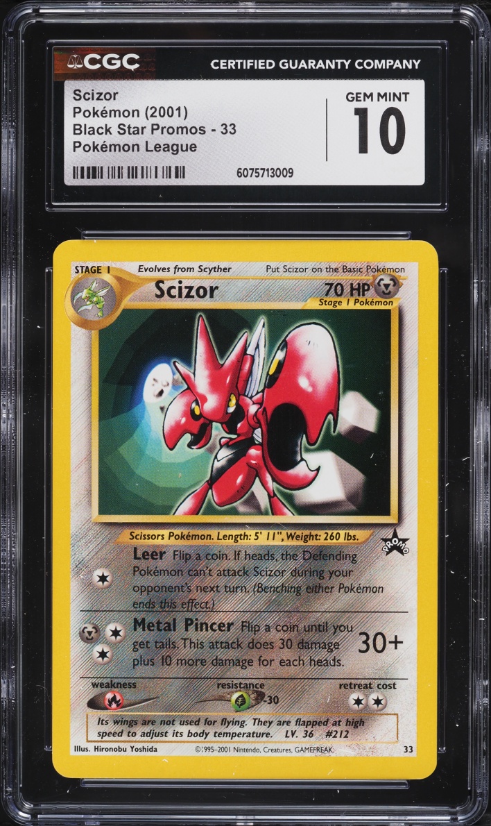 2001 Pokemon League Black Star Promo Scizor #33 CGC 10 GEM MINT