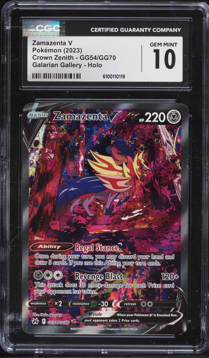 2023 Pokemon SWSH Crown Zenith Galarian Gallery Full Art Zamazenta V #GG54 CGC 10 GEM MINT