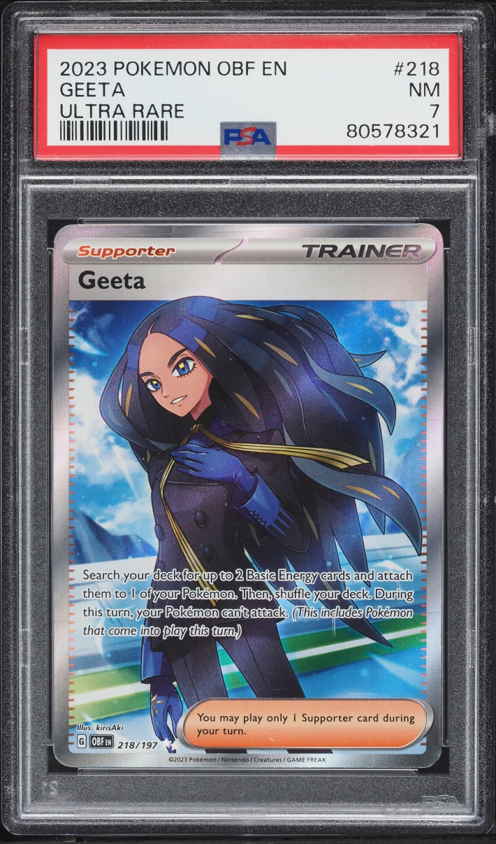 2023 Pokemon Scarlet & Violet Obsidian Flames Full Art Geeta #218 PSA 7 NRMT
