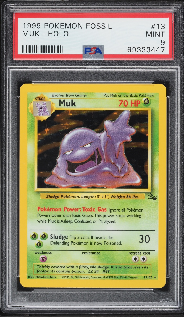 1999 Pokemon Fossil Holo Muk #13 PSA 9 MINT