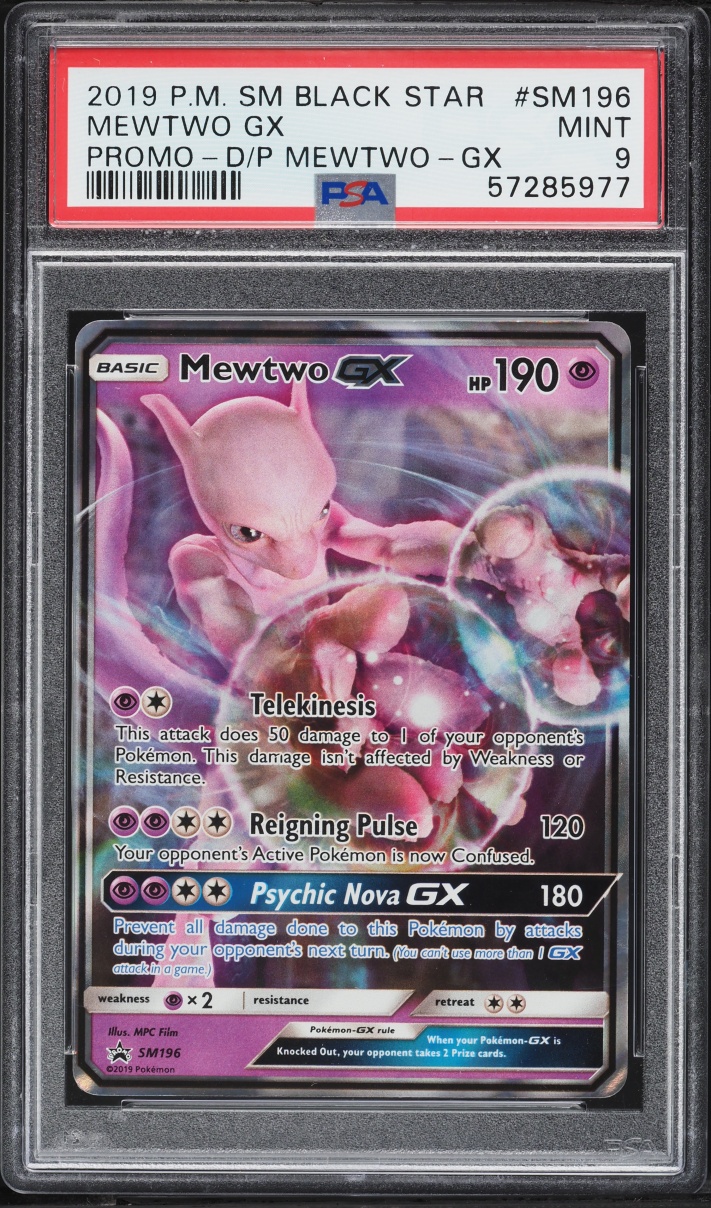 2019 Pokemon Sun & Moon Promo Detective Pikachu Mewtwo GX #SM196 PSA 9 MINT