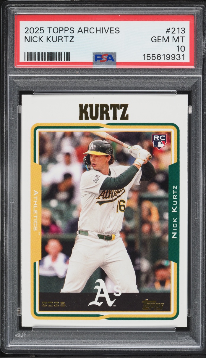 2025 Topps Archives Nick Kurtz ROOKIE #213 PSA 10 GEM MINT