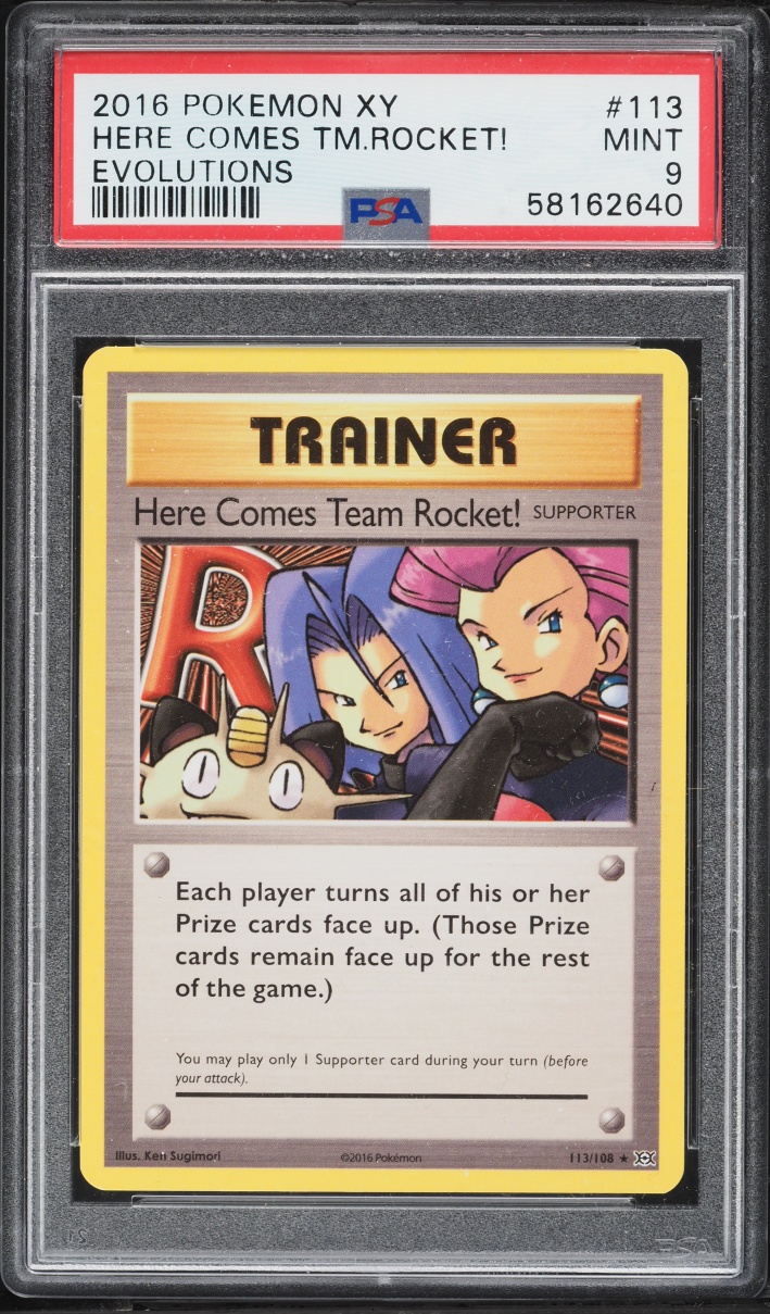 2016 Pokemon XY Evolutions Here Comes Team Rocket! #113 PSA 9 MINT