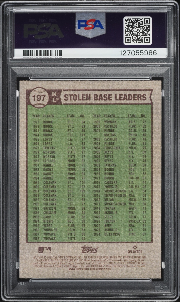 2025 Topps Heritage Elly De La Cruz Shohei Ohtani Brice Turang #197 PSA 9 MINT
