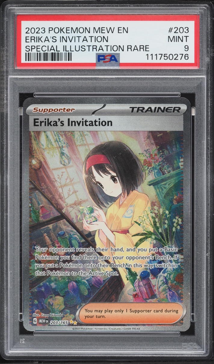2023 Pokemon Scarlet & Violet 151 SIR Erika's Invitation #203 PSA 9 MINT