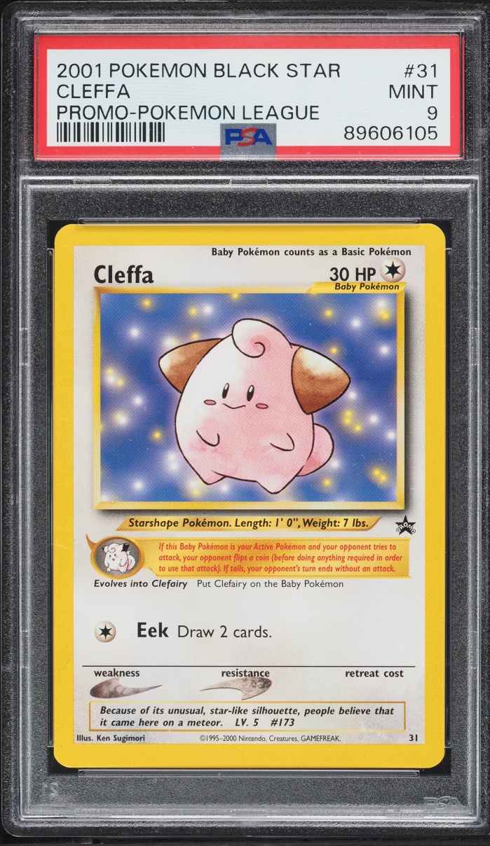 2001 Pokemon League Black Star Promo Cleffa #31 PSA 9 MINT