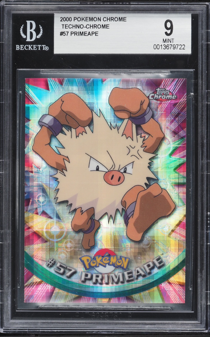 2000 Topps Chrome Pokemon Techno Primeape #57 BGS 9 MINT