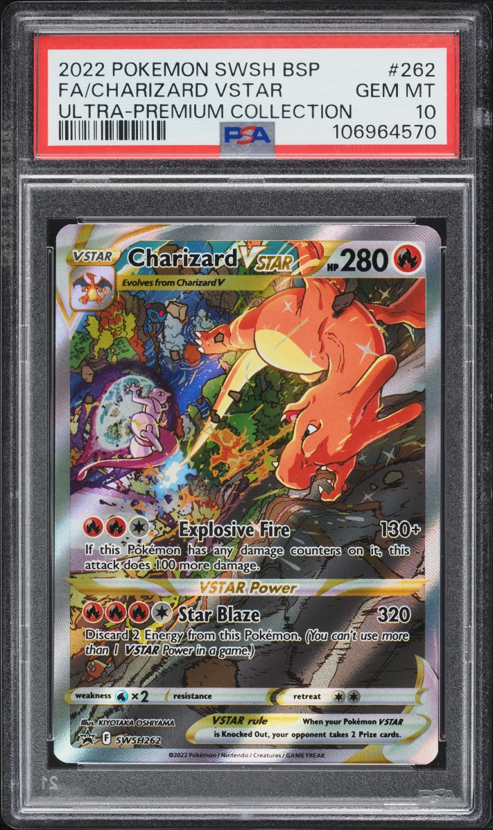 2022 Pokemon Sword & Shield Promo Ultra Premium Alt Art Charizard VSTAR #SWSH262 PSA 10
