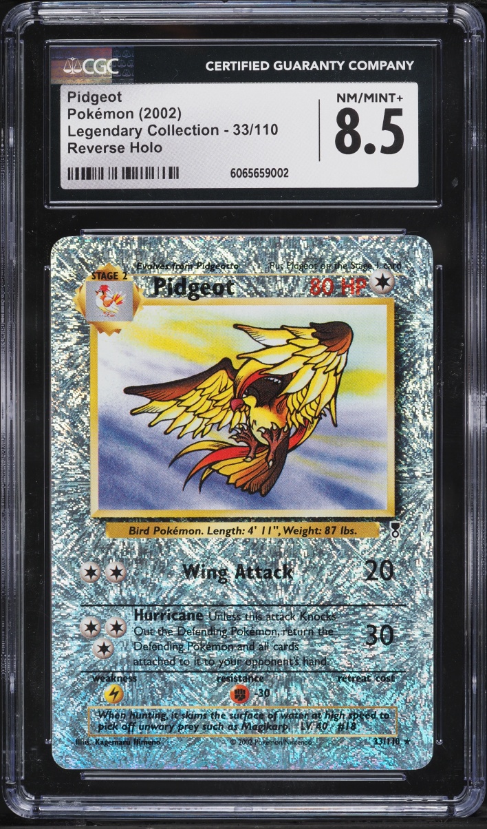 2002 Pokemon Legendary Collection Reverse Holo Pidgeot #33 CGC 8.5 NM-MT+