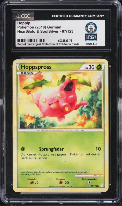 2010 Pokemon Heartgold & Soulsilver Hoppip #67 CGC AUTH