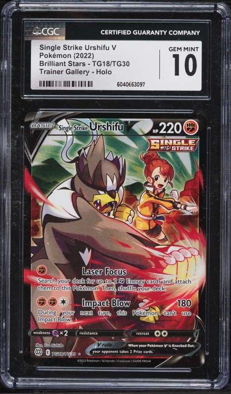 2022 Pokemon Sword & Shield Brilliant Stars CHR Single Strike Urshifu V #TG18 CGC 10 GEM MINT