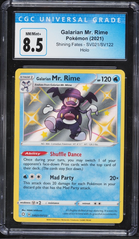 2021 Pokemon Sword & Shield Shining Fates Shiny Vault Holo Galarian Mr. Rime #SV021 CGC 8.5