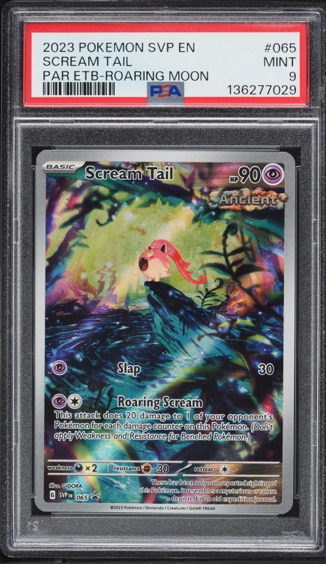 2023 Pokemon Scarlet & Violet Promo Paradox Rift ETB Full Art Scream Tail #65 PSA 9 MINT