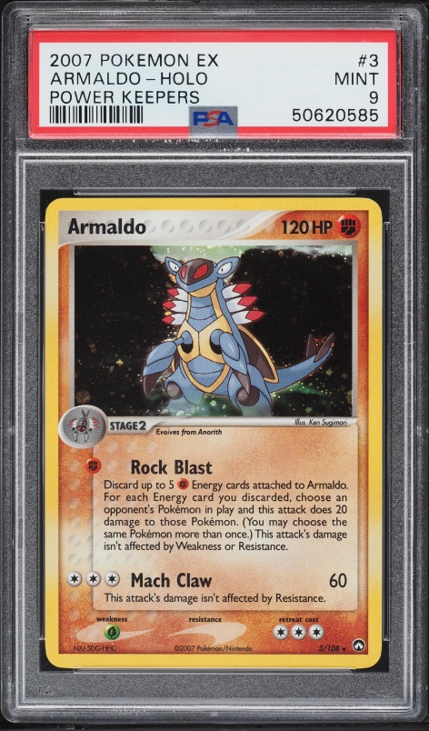 2007 Pokemon EX Power Keepers Holo Armaldo #3 PSA 9 MINT