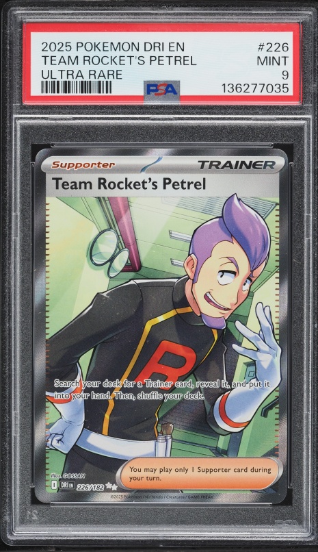 2025 Pokemon Scarlet & Violet Destined Rivals Full Art Team Rocket's Petrel #226 PSA 9 MINT