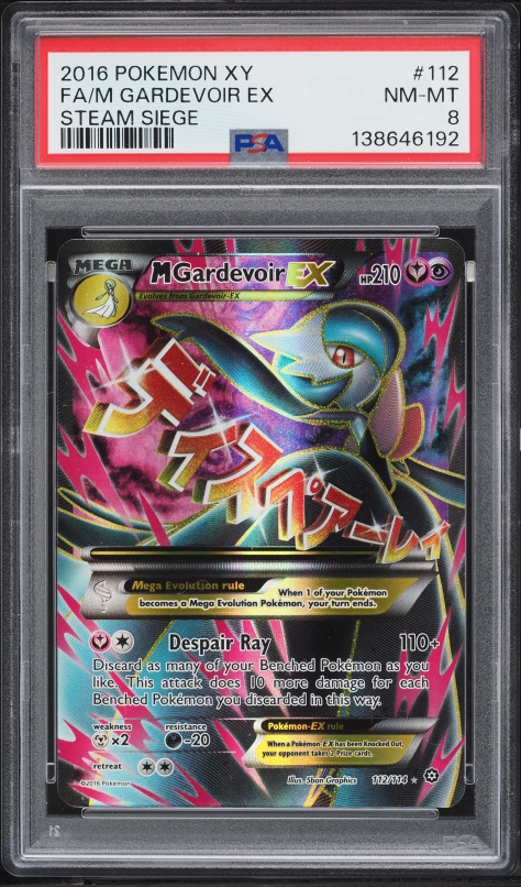 2016 Pokemon XY Steam Siege Alt Art M Gardevoir EX #112 PSA 8 NM-MT