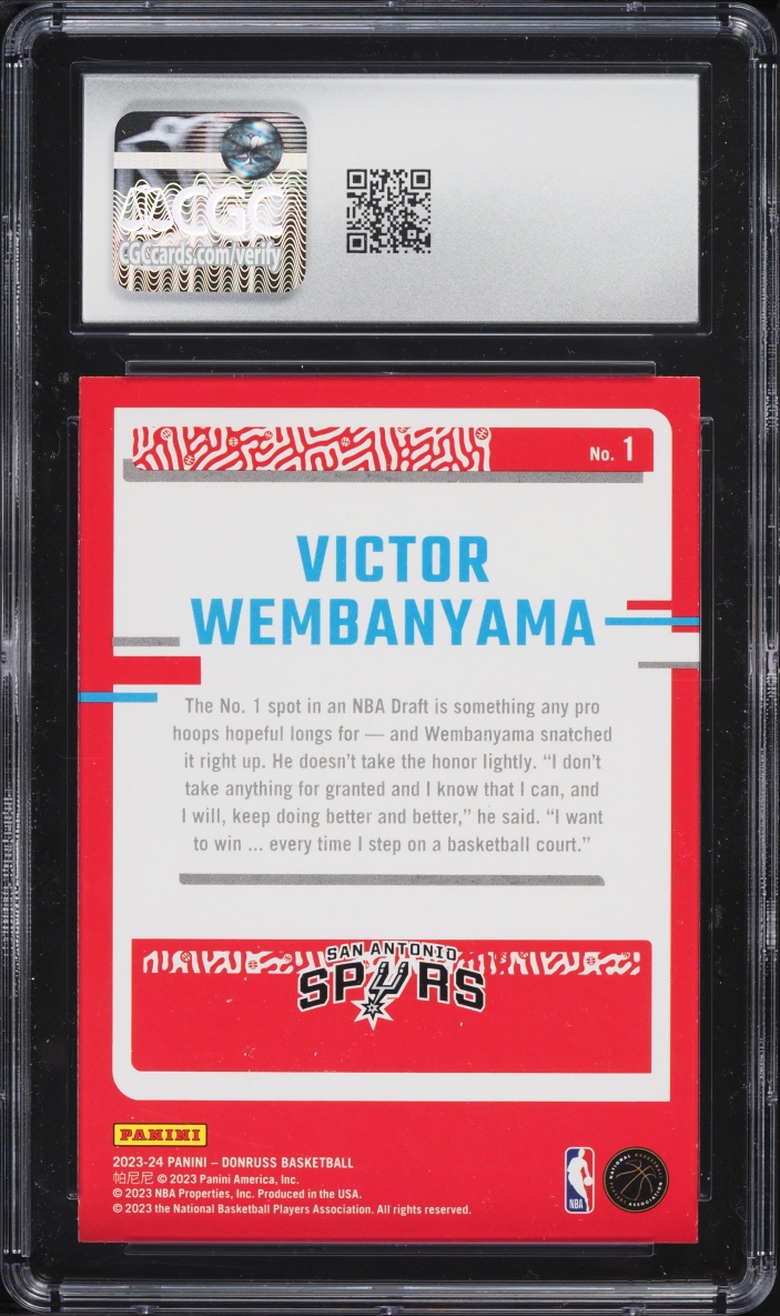 2023 Donruss The Rookies Victor Wembanyama ROOKIE #1 CGC 9 MINT