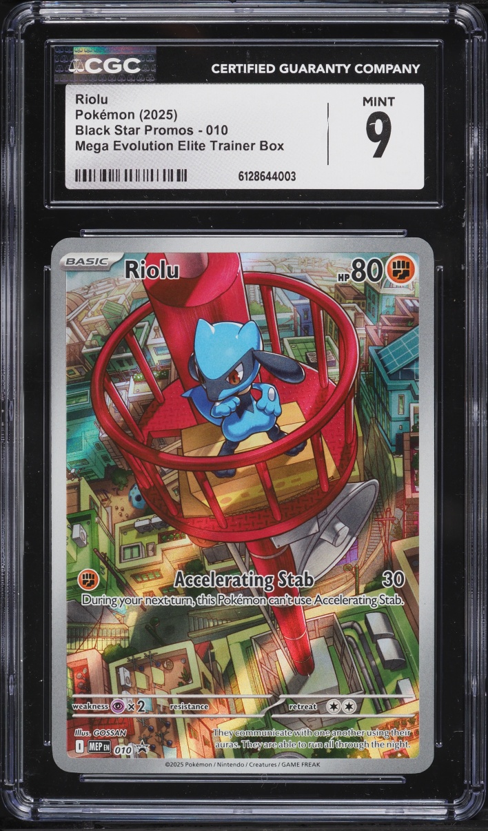 2025 Pokemon Mega Evolution Promo ETB Full Art Riolu #10 CGC 9 MINT