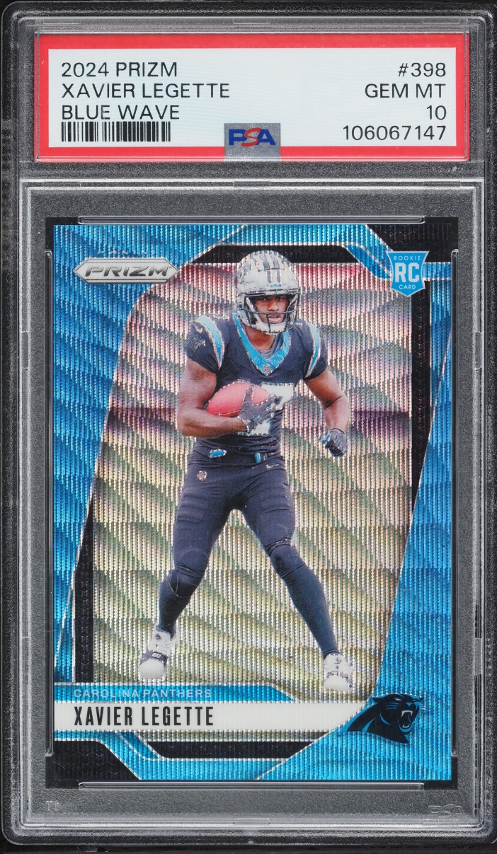 2024 Panini Prizm Blue Wave Xavier Legette ROOKIE /230 #398 PSA 10 GEM MINT