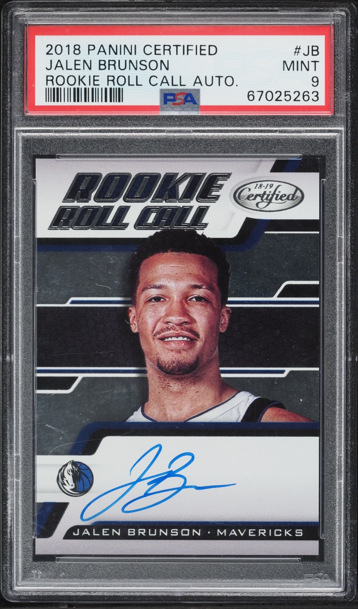 2018 Panini Certified Roll Call Jalen Brunson ROOKIE AUTO #RRC-JB PSA 9 MINT