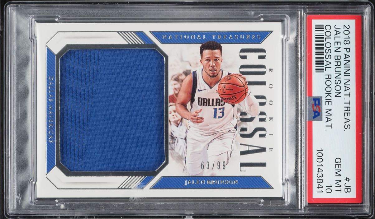 2018 National Treasures Colossal Jalen Brunson ROOKIE PATCH /99 #CRM-JB PSA 10 GEM MINT
