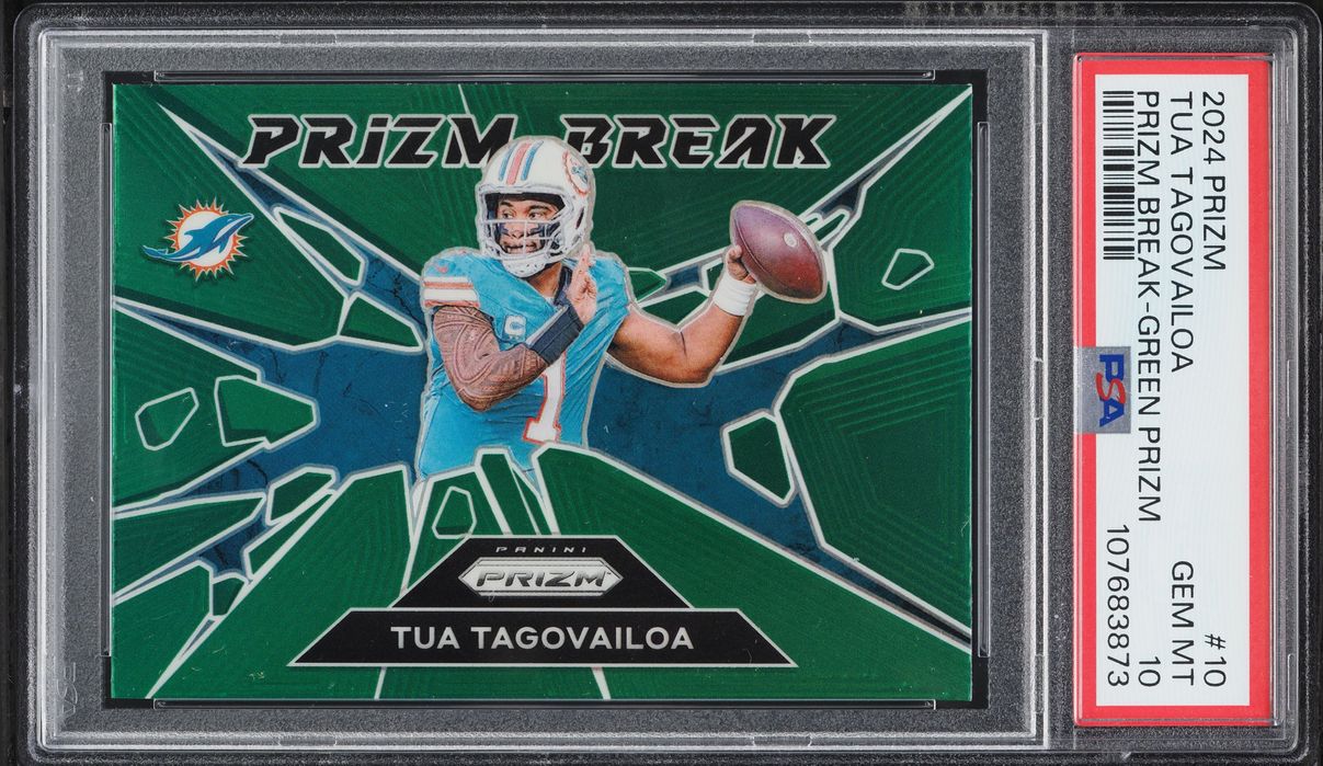 2024 Panini Prizm Break Green Tua Tagovailoa #10 PSA 10 GEM MINT