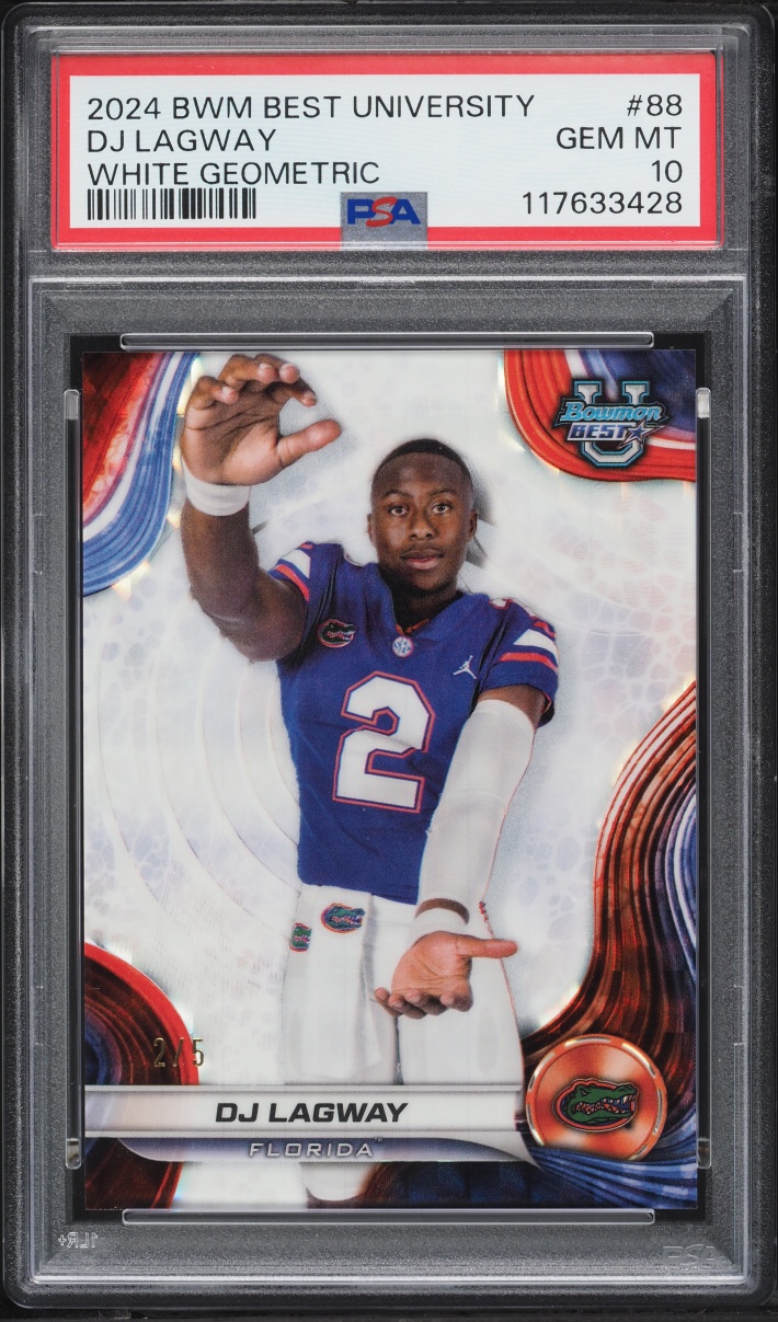 2024 Bowman Best University White Geometric DJ Lagway #88 PSA 10 GEM MINT