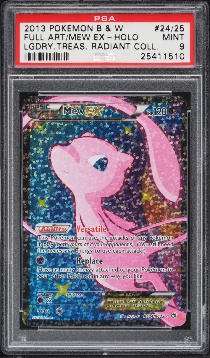 2013 Pokemon Black & White Legendary Treasures Radiant Collection Full Art Mew EX #RC24 PSA 9