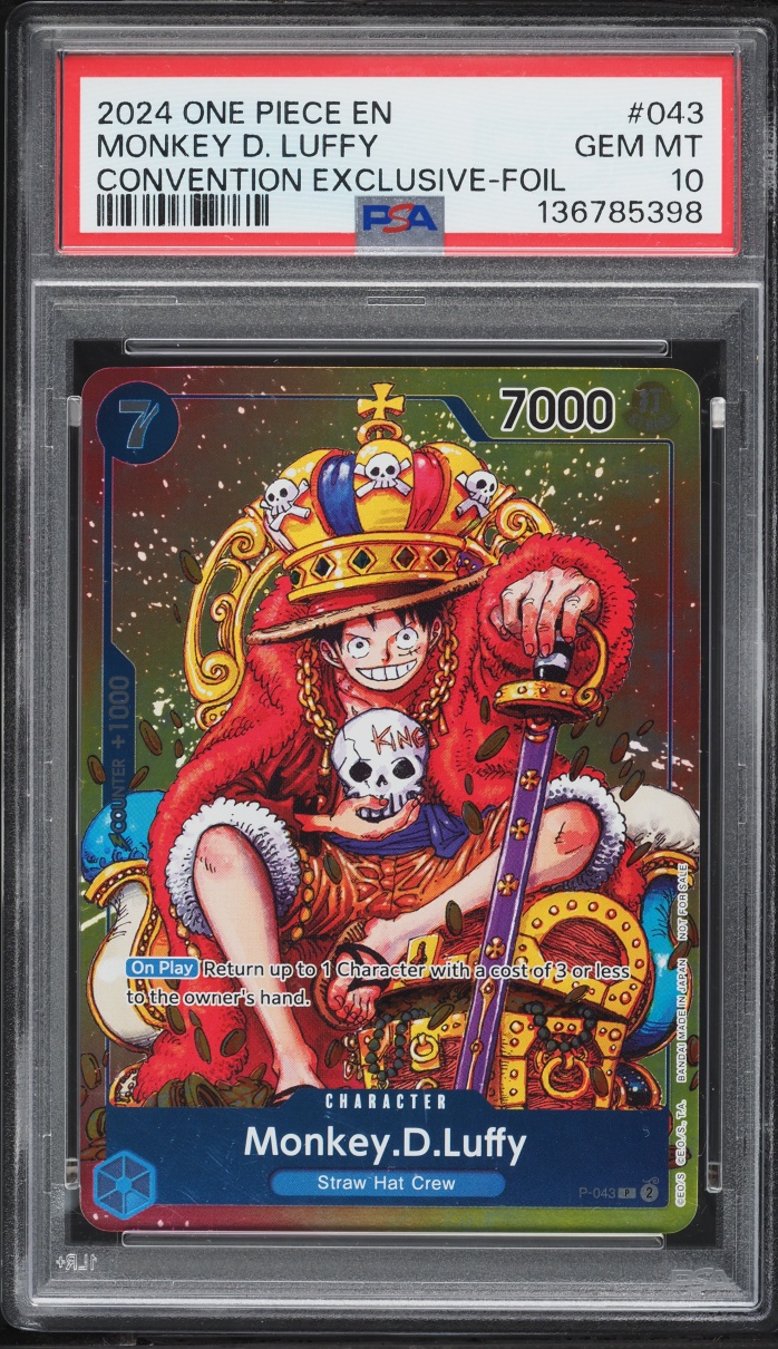2024 One Piece Promo Convention Exclusive Foil Monkey D. Luffy #P-043 PSA 10 GEM MINT