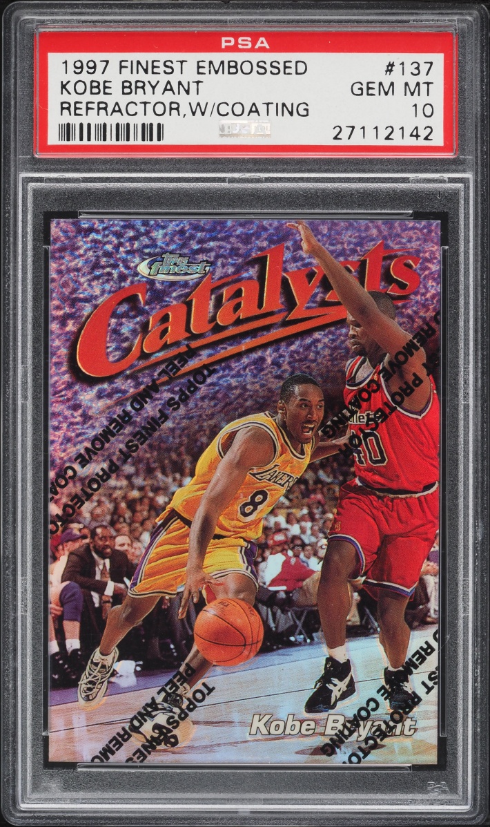 1997 Finest Embossed Refractor w/Coating Kobe Bryant /1090 #137 PSA 10 GEM MINT