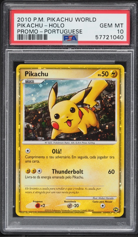 2010 Pokemon Portuguese World Collection Holo Pikachu PSA 9 MINT