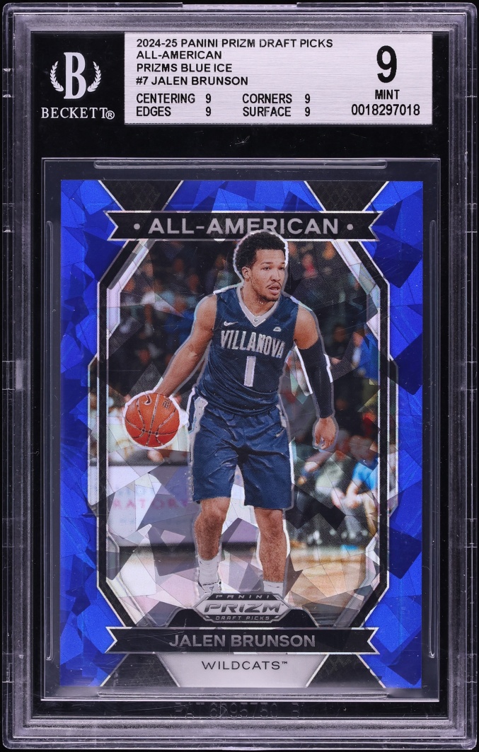 2024 Panini Prizm Draft Picks All-American Blue Ice Jalen Brunson /99 #7 BGS 9 MINT