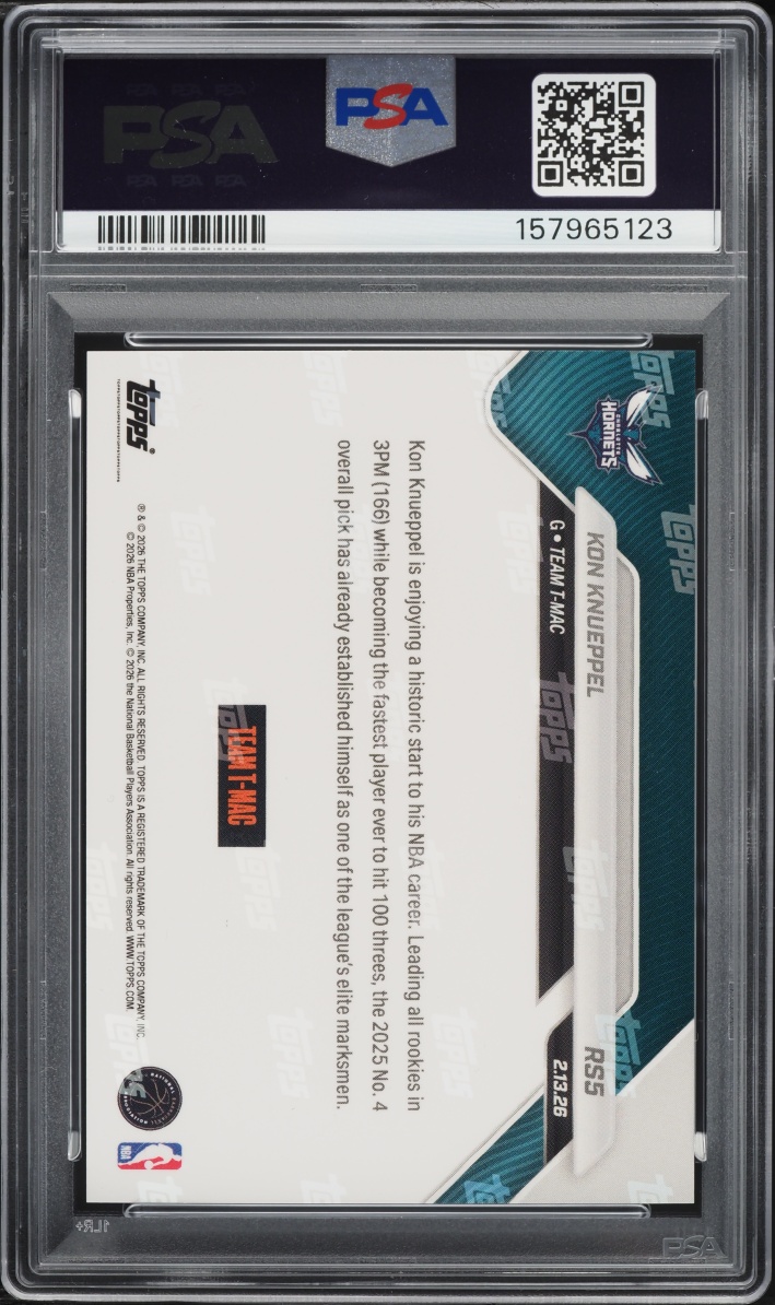 2026 Topps Now Rising Stars Kon Knueppel ROOKIE #5 PSA 10 GEM MINT