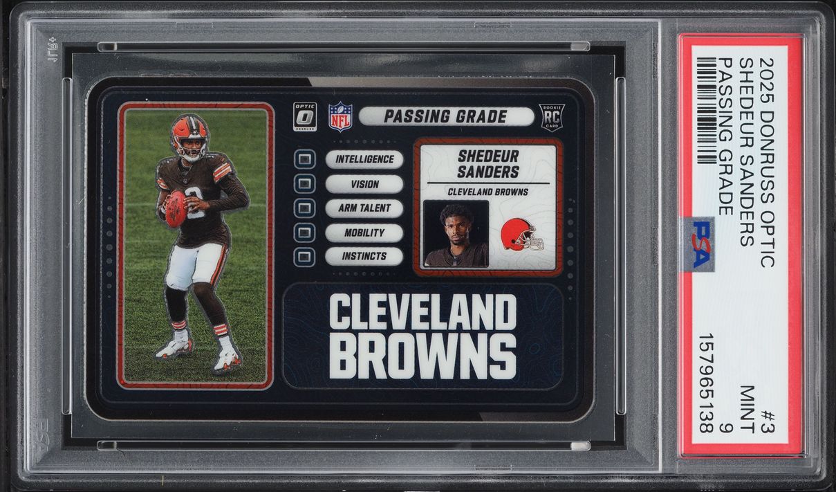 2025 Donruss Optic Passing Grade Shedeur Sanders ROOKIE #3 PSA 9 MINT
