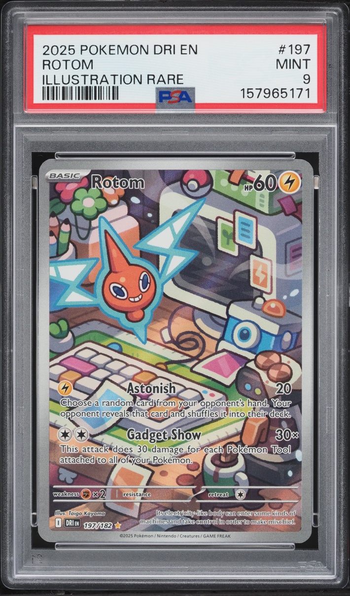 2025 Pokemon Scarlet & Violet Destined Rivals IR Rotom #197 PSA 9 MINT