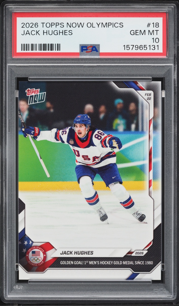 2026 Topps Now Olympics Jack Hughes #18 PSA 10 GEM MINT