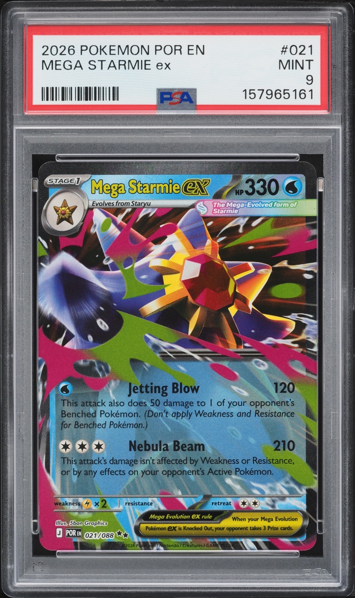 2026 Pokemon Mega Evolution Perfect Order Holo Mega Starmie ex #21 PSA 9 MINT