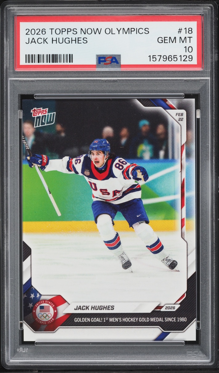 2026 Topps Now Olympics Jack Hughes #18 PSA 10 GEM MINT
