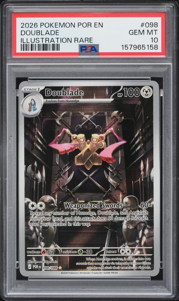 2026 Pokemon Mega Evolution Perfect Order IR Doublade #098 PSA 10 GEM MINT