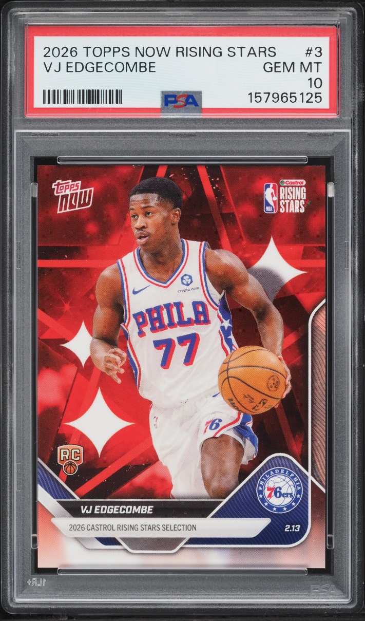 2026 Topps Now Rising Stars VJ Edgecombe ROOKIE #3 PSA 10 GEM MINT